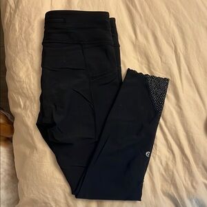 Lululemon Black Leggings with Patterned Detail